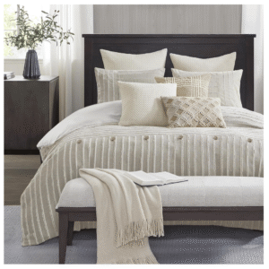 Farmhouse King Cotton Comforter Set with Removable Cover, 9pc